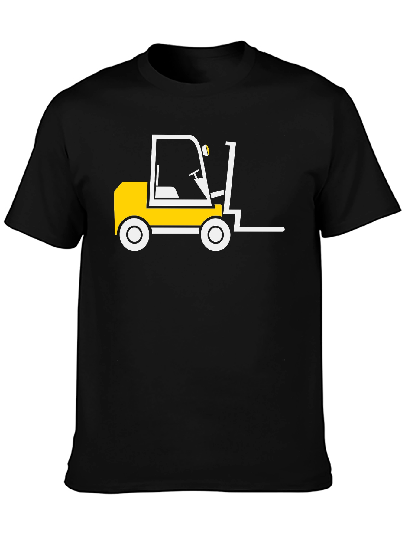 Forklift Graphic Tee - Black Cotton T-Shirt