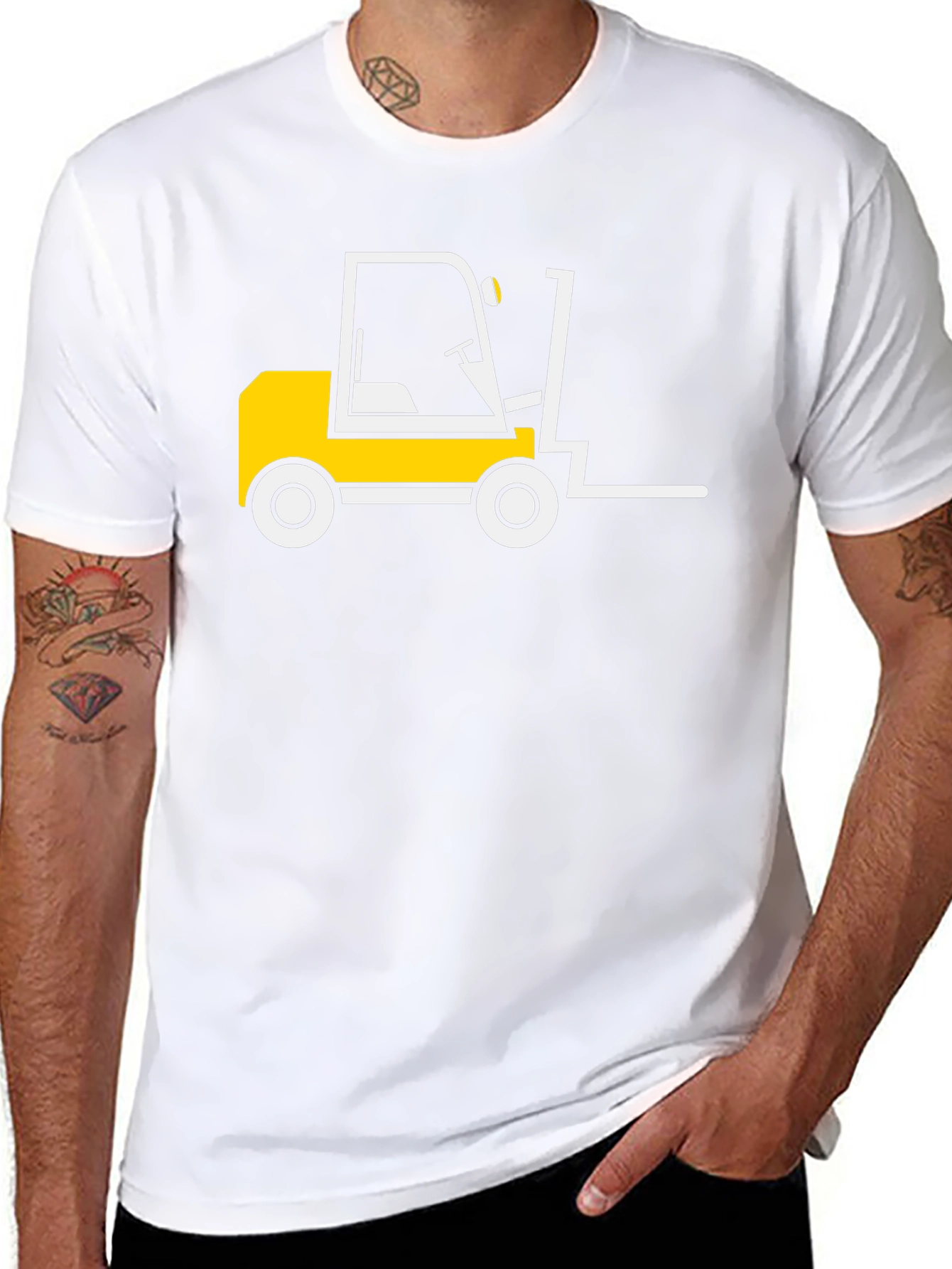 Forklift Graphic Tee - Black Cotton T-Shirt