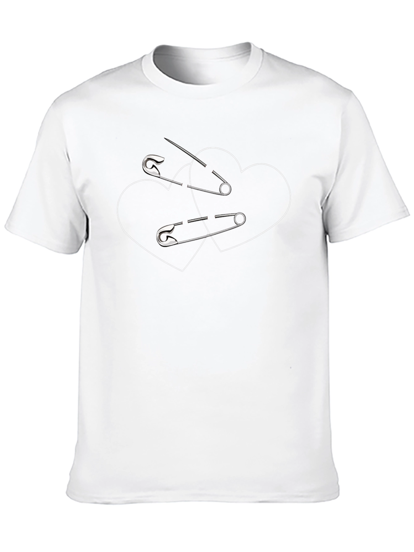 Heart Safety Pin Graphic Tee - Black