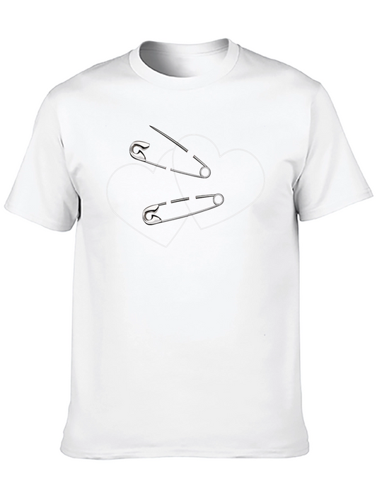 Heart Safety Pin Graphic Tee - Black