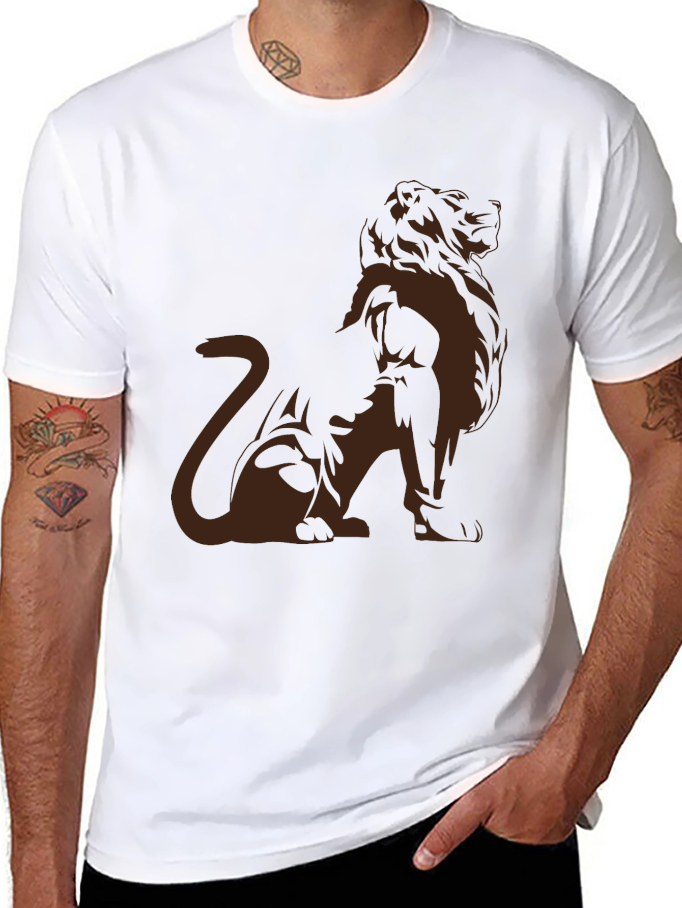 Lion Graphic Tee - Modern Black T-Shirt