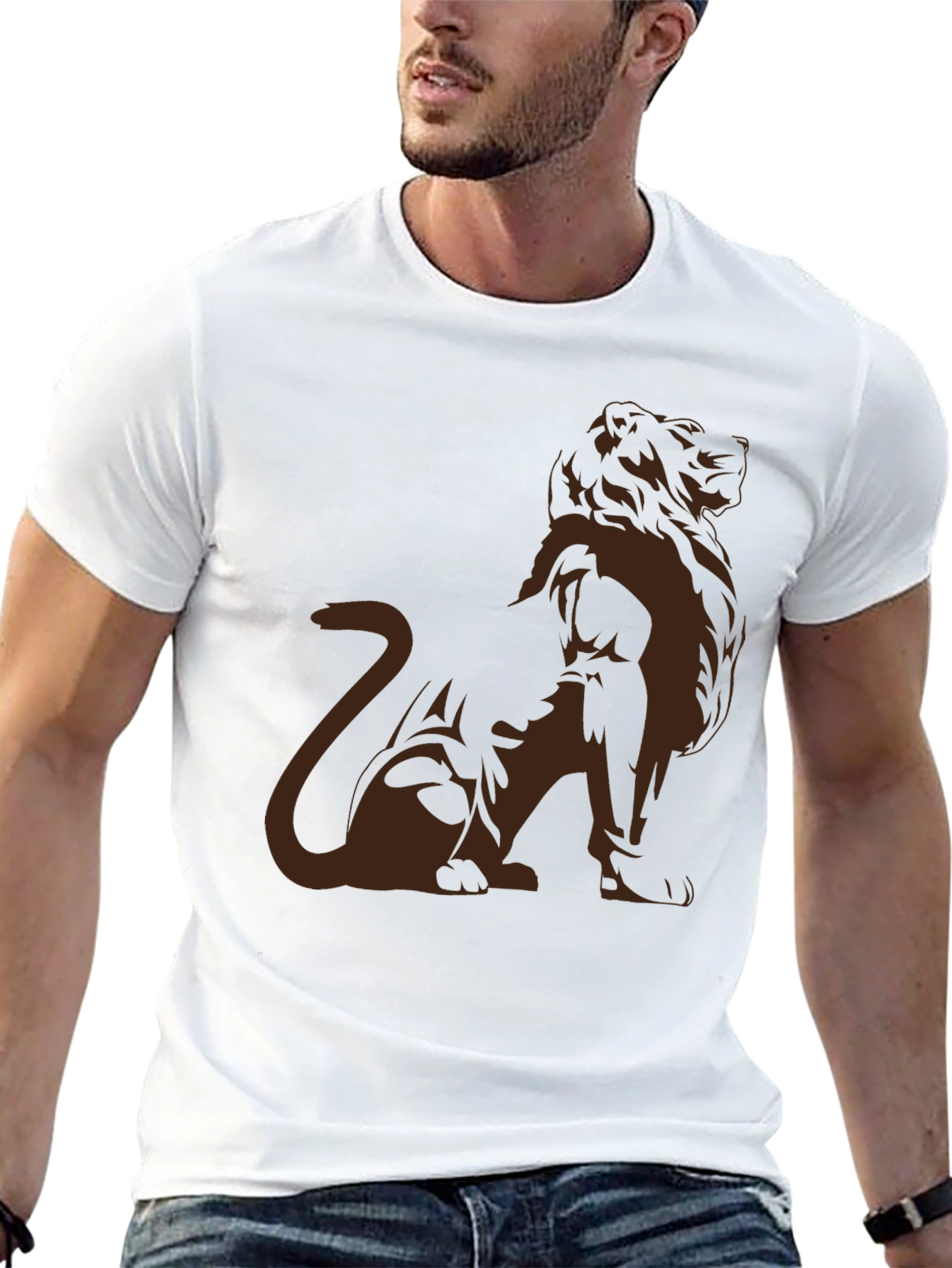 Lion Graphic Tee - Modern Black T-Shirt
