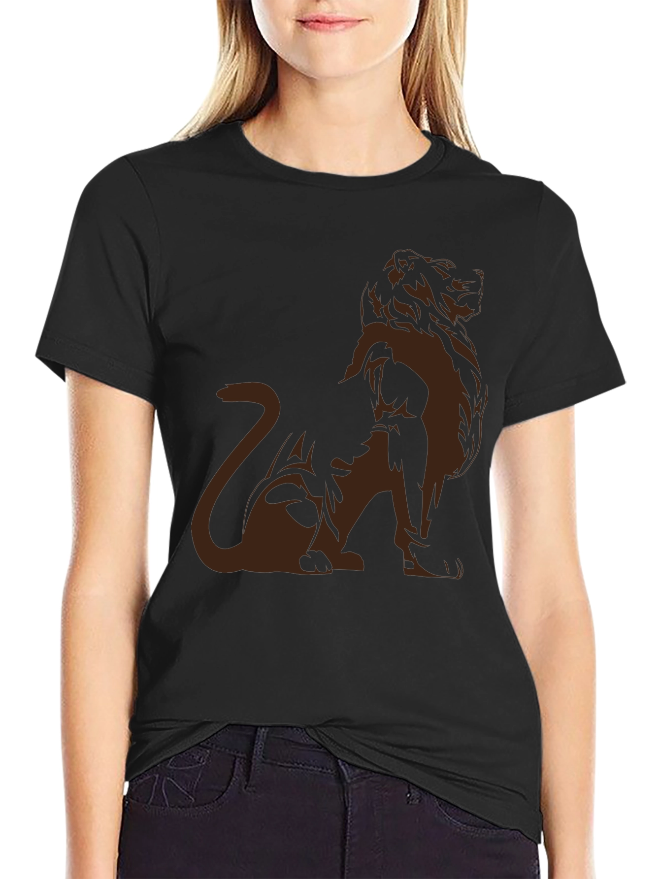 Lion Graphic Tee - Modern Black T-Shirt
