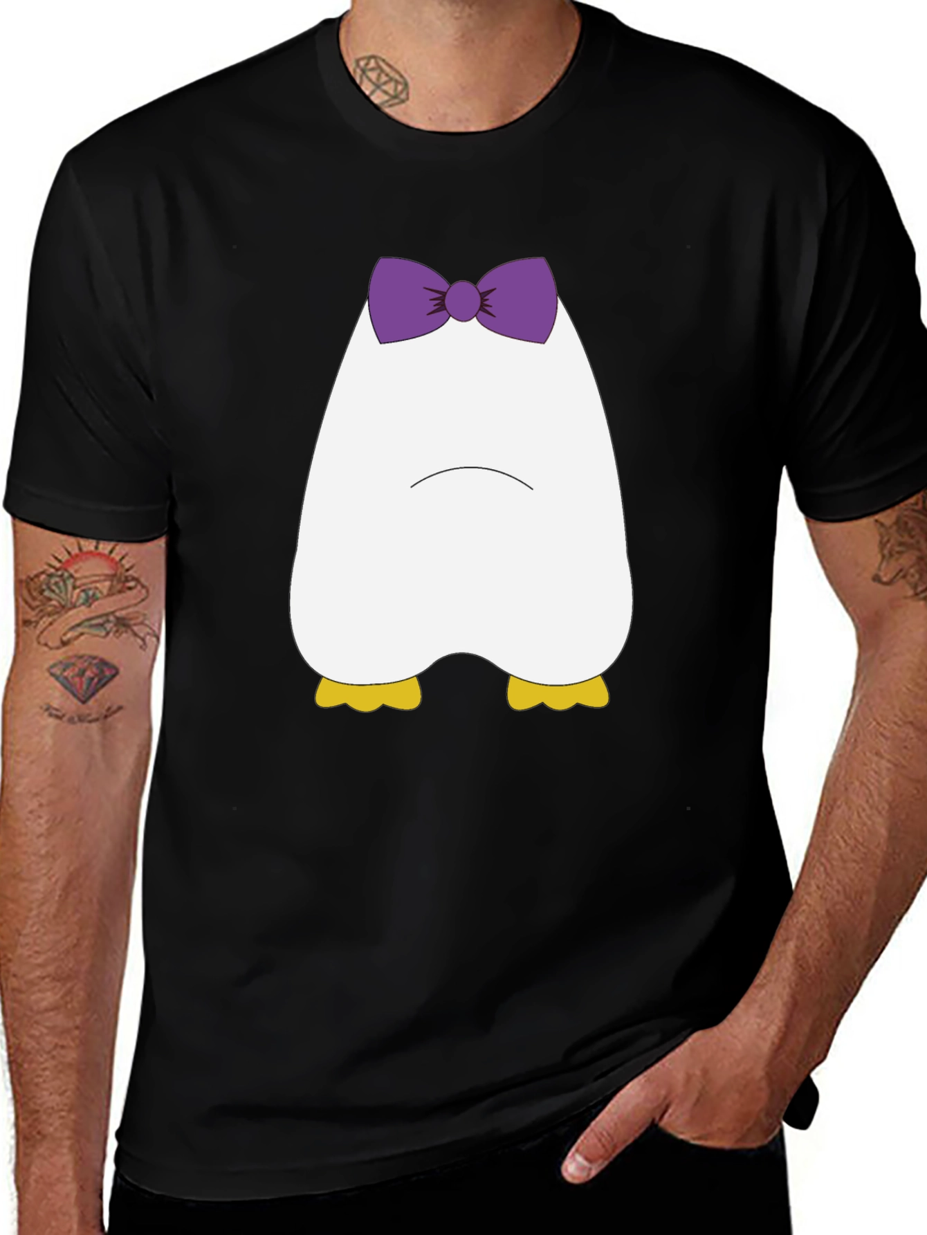 Cute Cartoon Duck T-Shirt - Black