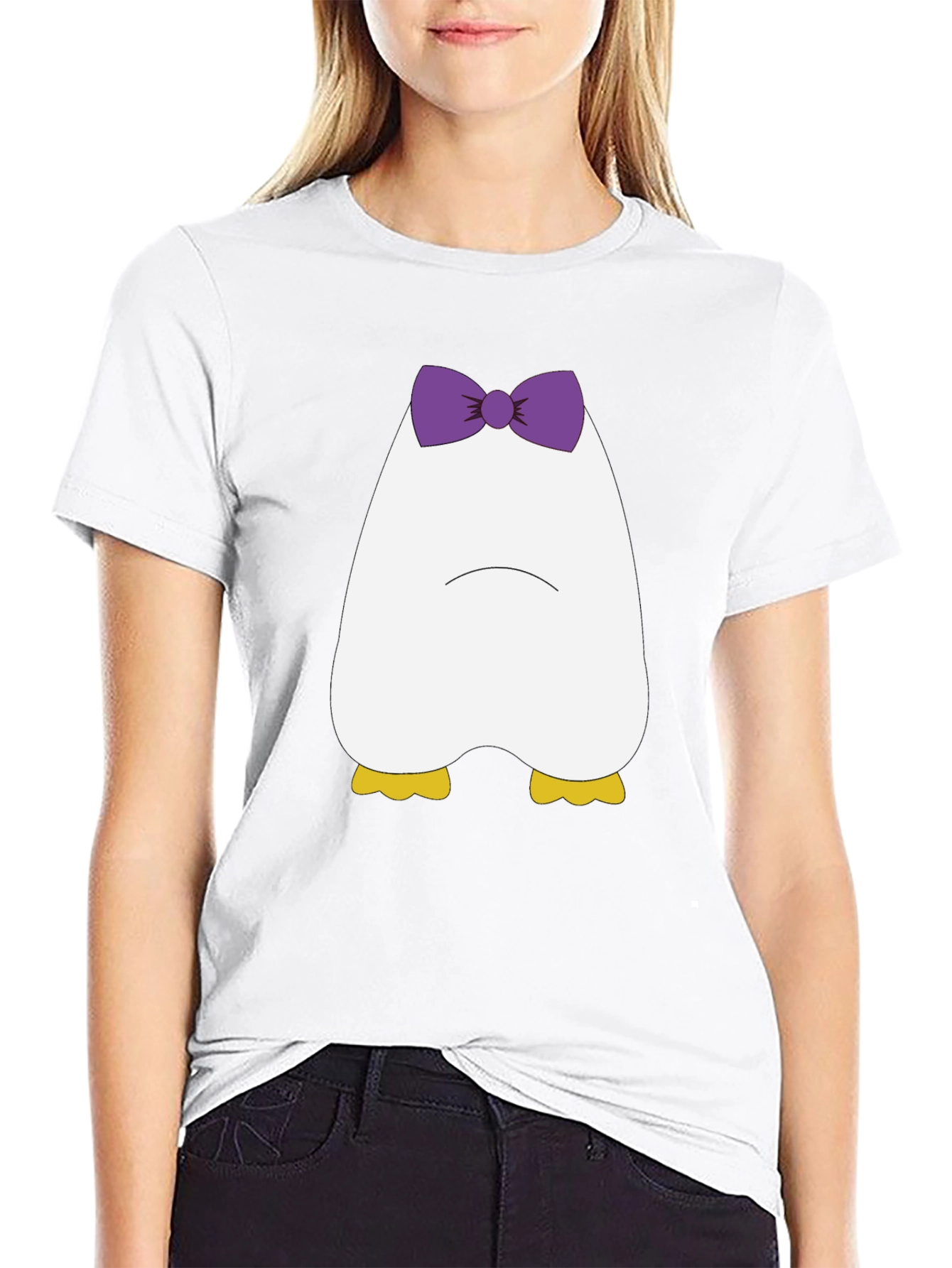 Cute Cartoon Duck T-Shirt - Black
