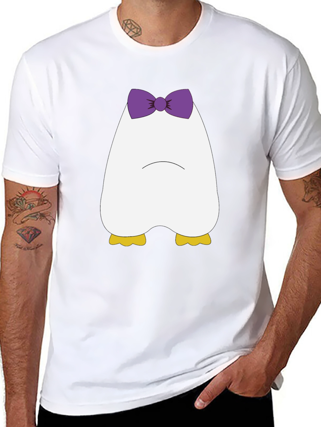 Cute Cartoon Duck T-Shirt - Black