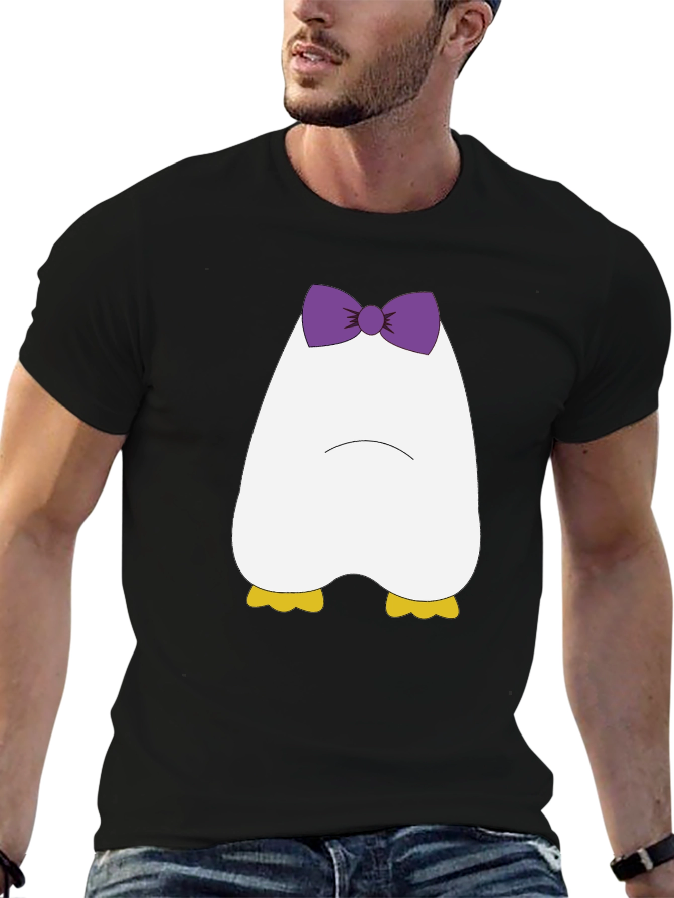 Cute Cartoon Duck T-Shirt - Black