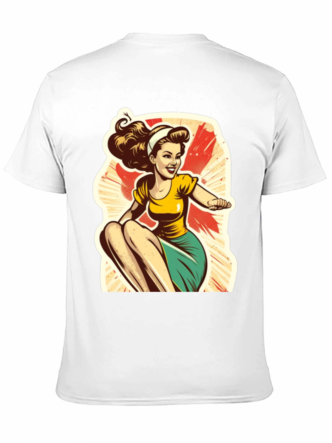 Retro Cartoon Pin-Up Girl Graphic T-Shirt