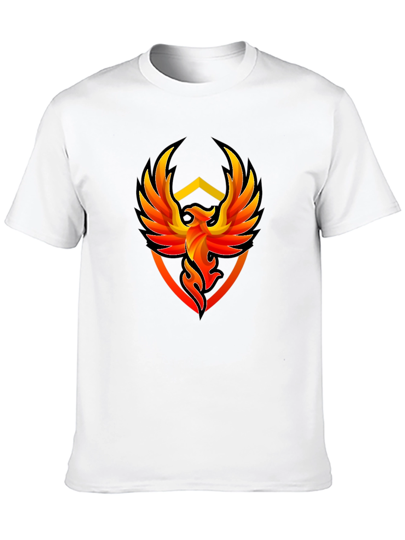 Phoenix Emblem Graphic Tee - Black Cotton T-Shirt