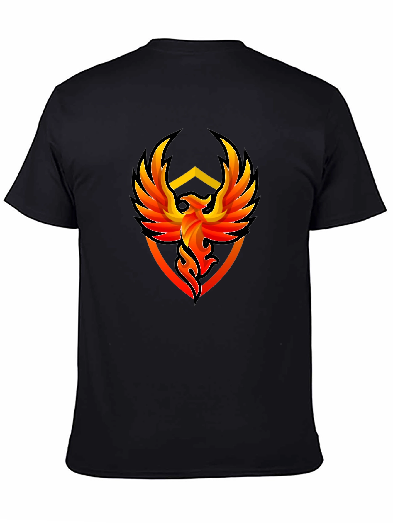 Phoenix Emblem Graphic Tee - Black Cotton T-Shirt