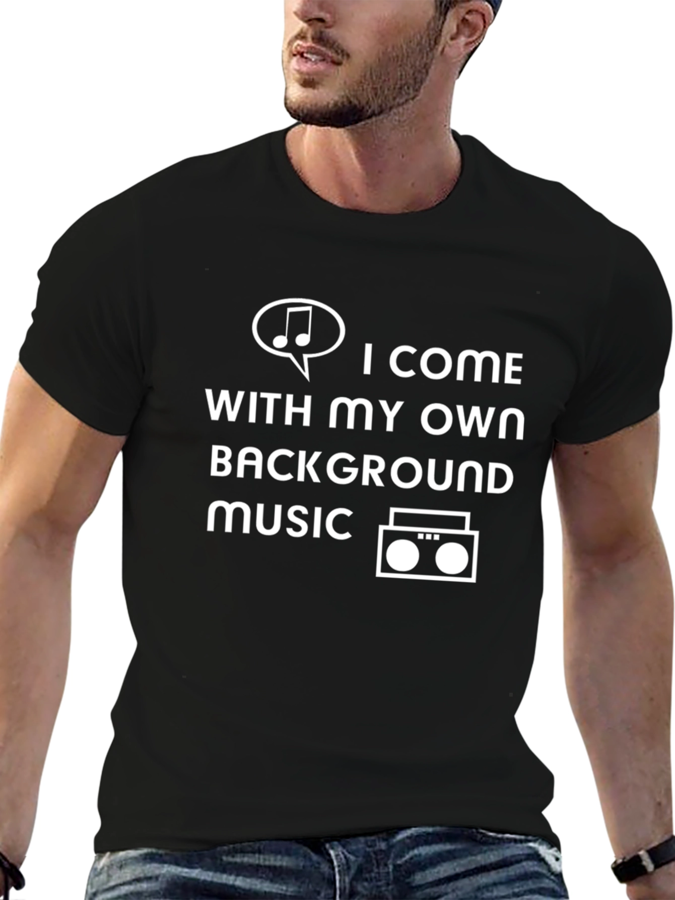 Own Background Music T-Shirt - Trendy Graphic Tee