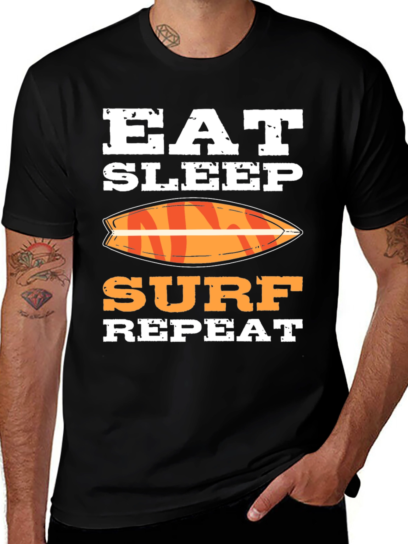 Eat Sleep Surf Repeat Graphic T-Shirt