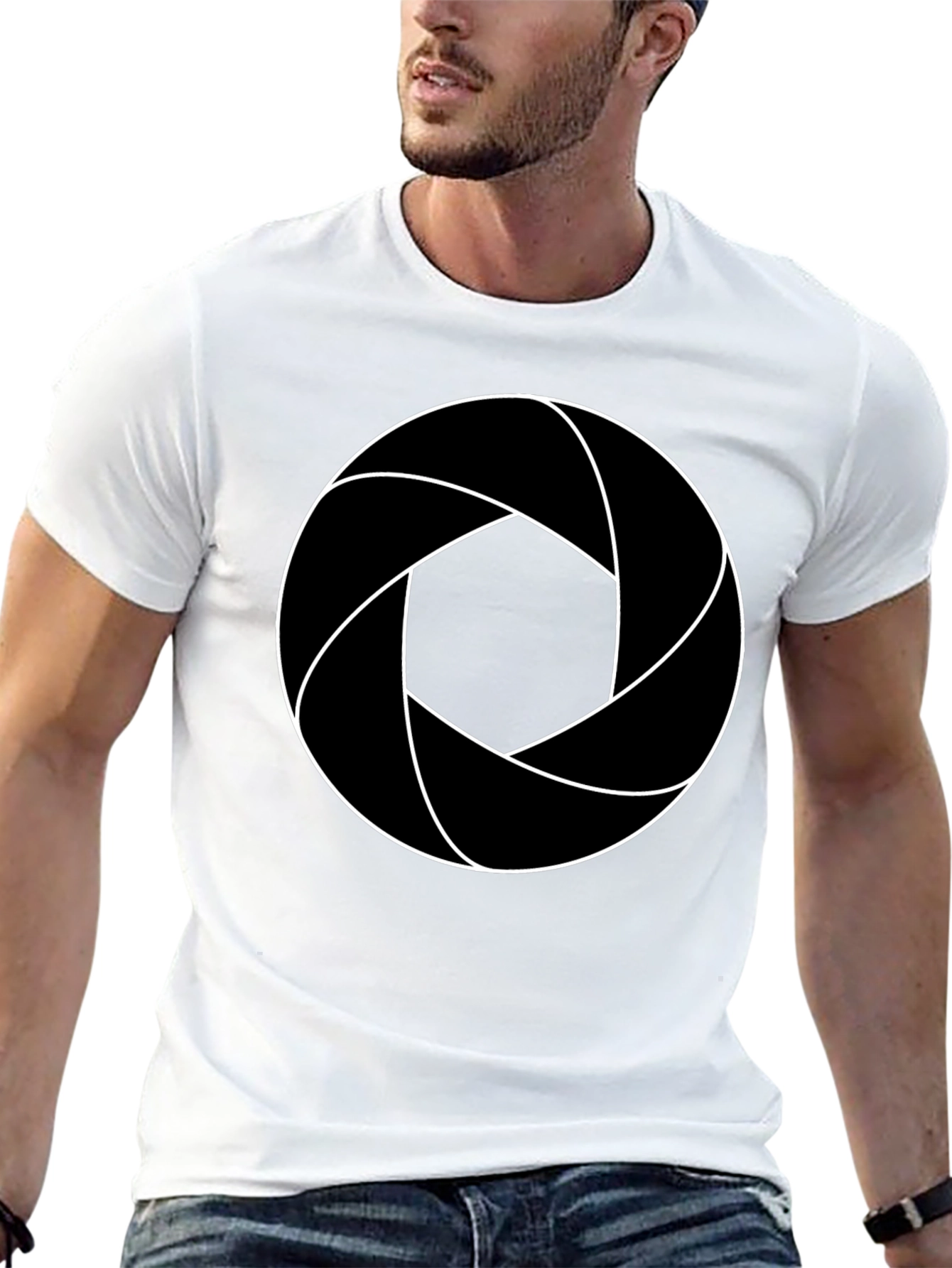 Aperture T-Shirt - Black Cotton Blend Graphic Tee