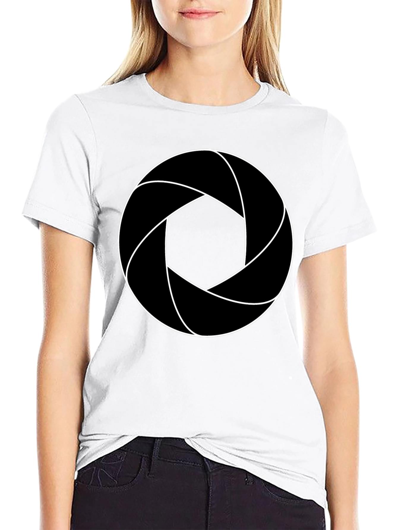 Aperture T-Shirt - Black Cotton Blend Graphic Tee
