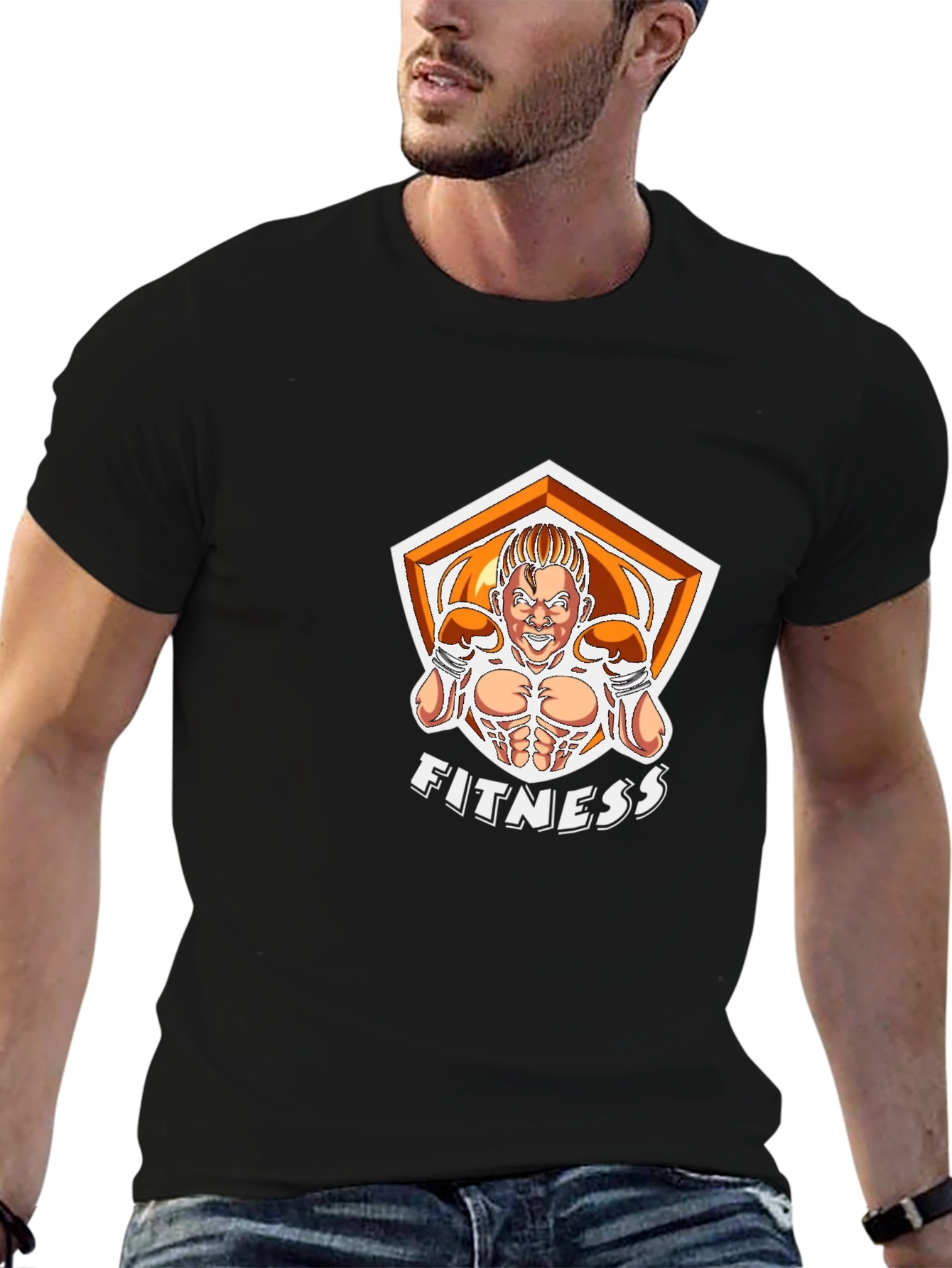 Fitness Graphic Tee - Black Bold Design