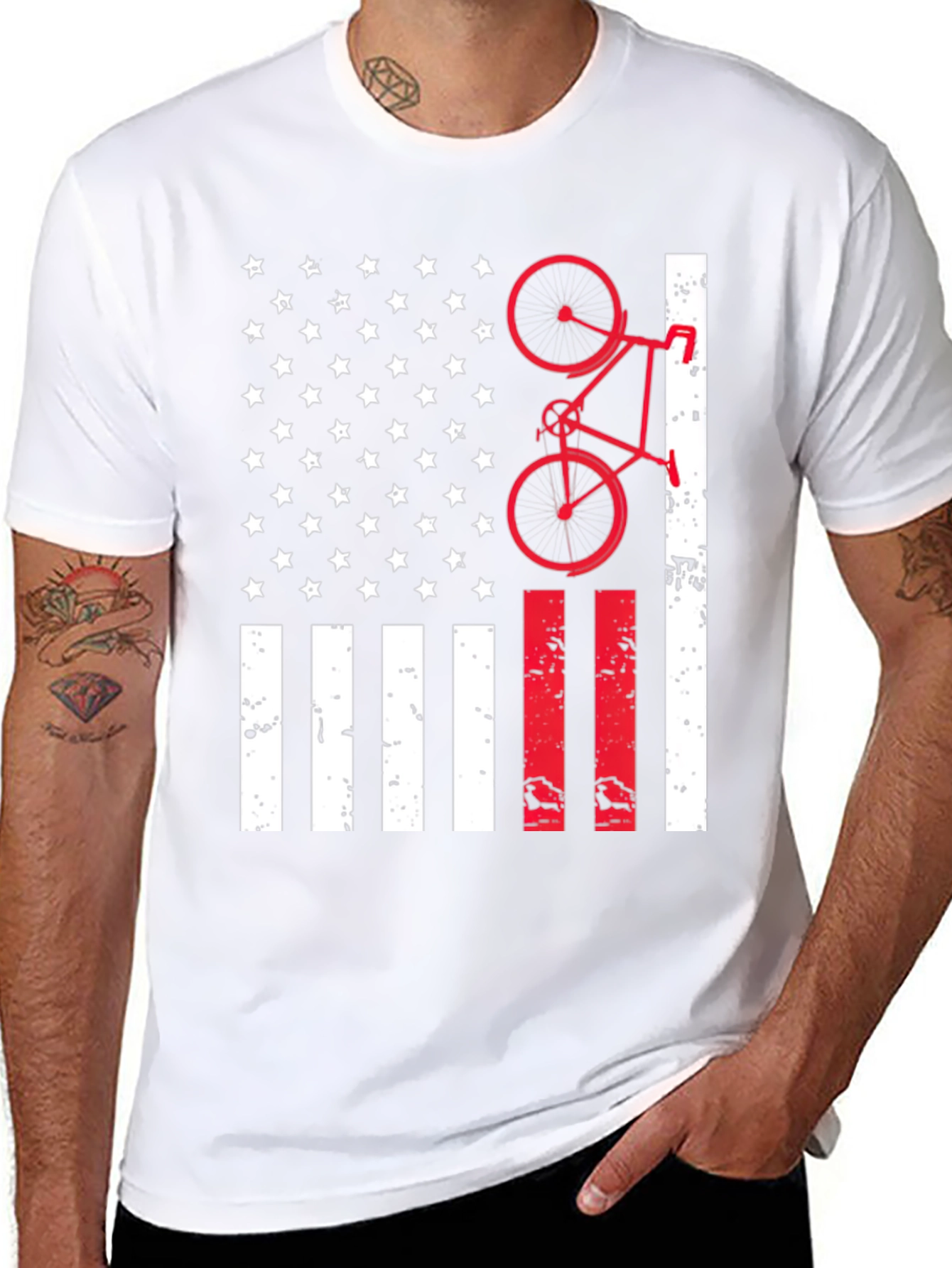 American Flag Bike T-Shirt