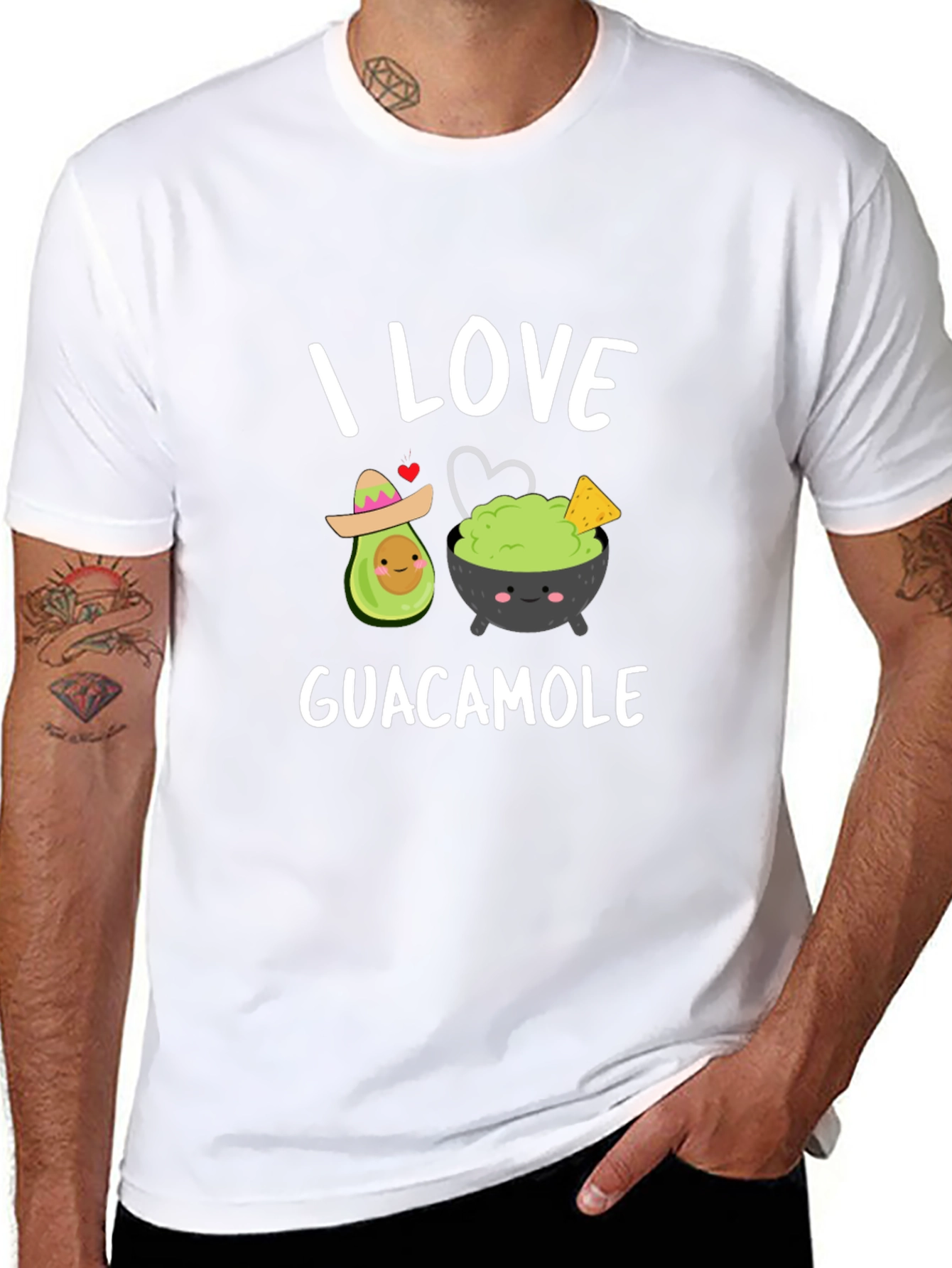 I Love Guacamole T-Shirt - Avocado & Dip Design