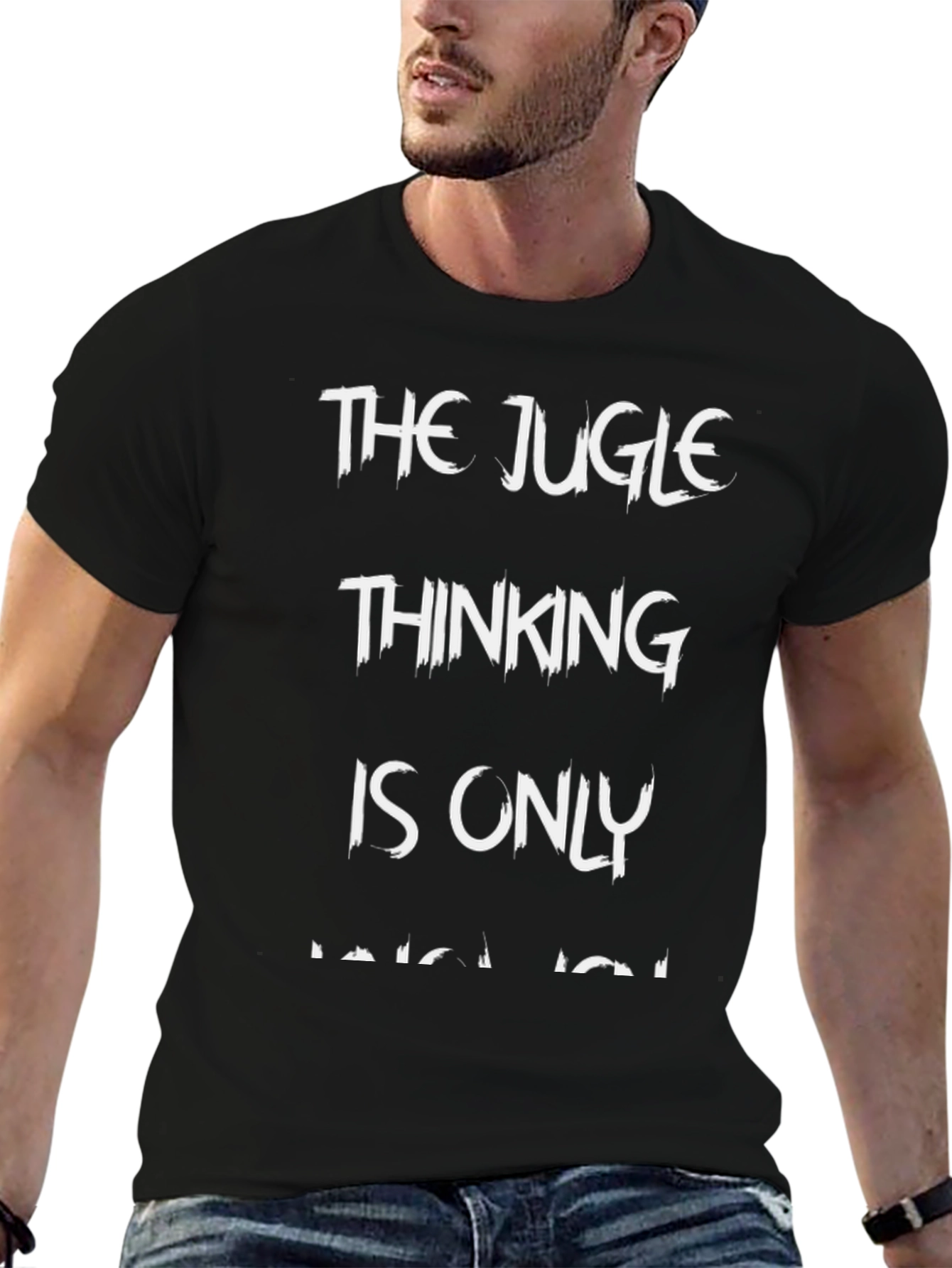 The Jugle Thinking Mens Black T-Shirt