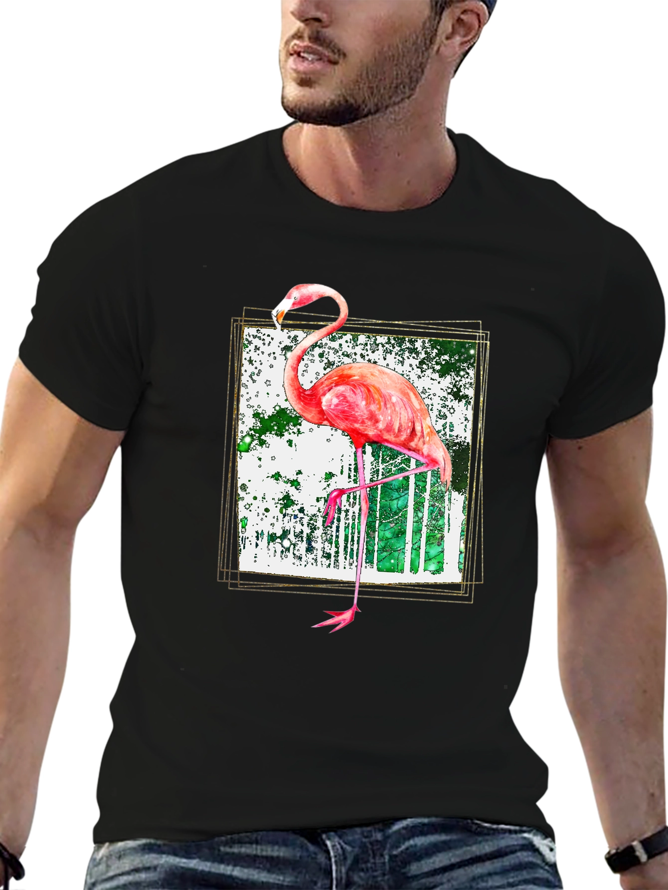 Flamingo Graphic Tee - Stylish Mens T-Shirt