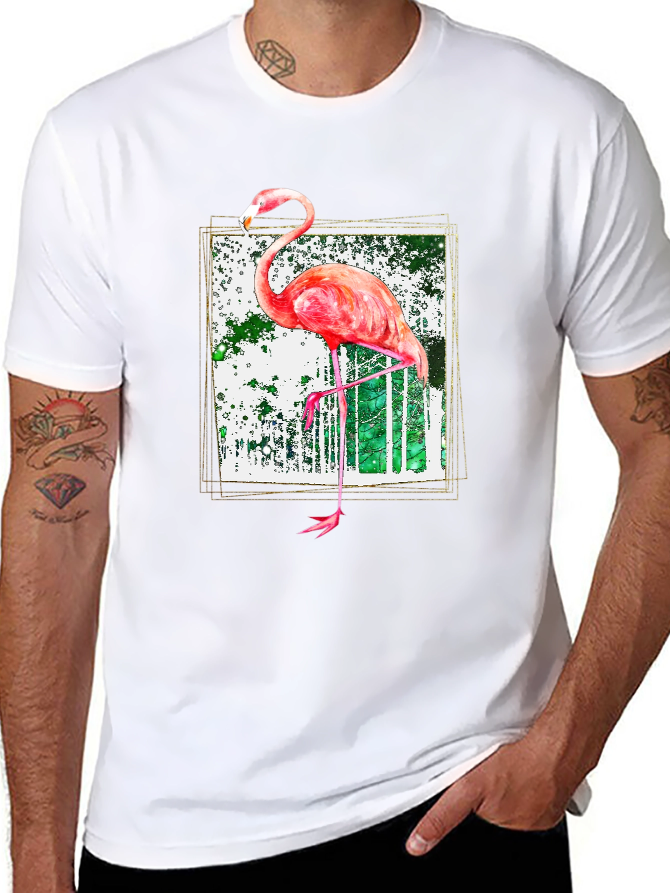 Flamingo Graphic Tee - Stylish Mens T-Shirt