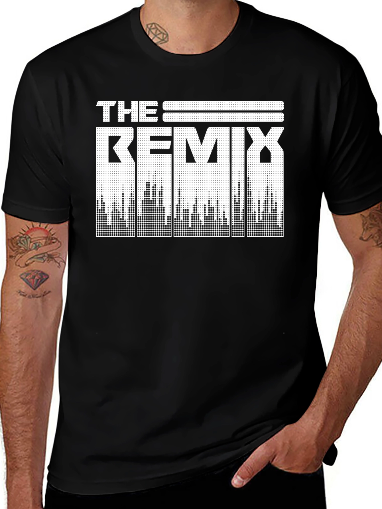 The Remix Graphic Print Black Crew Neck T-Shirt