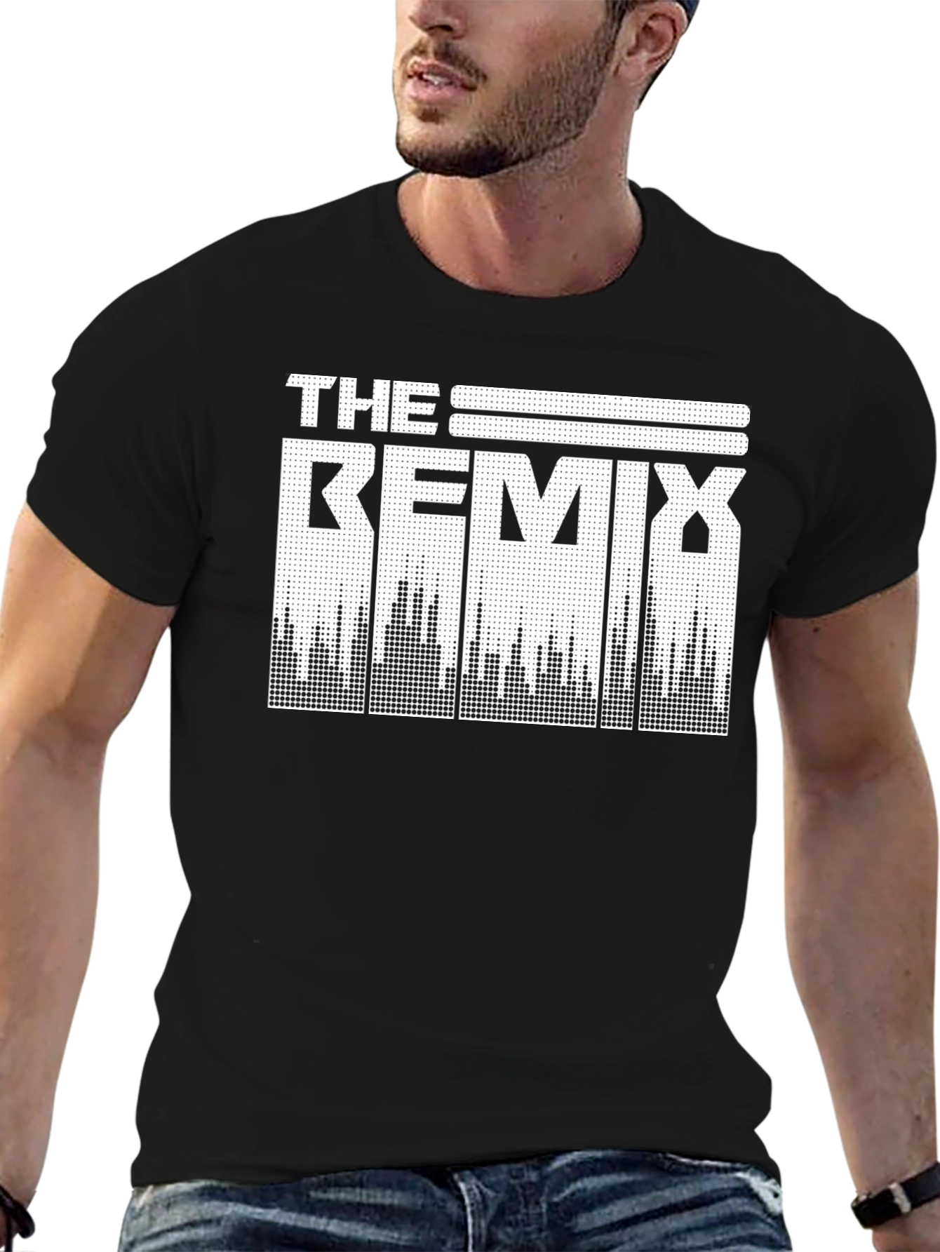 The Remix Graphic Print Black Crew Neck T-Shirt