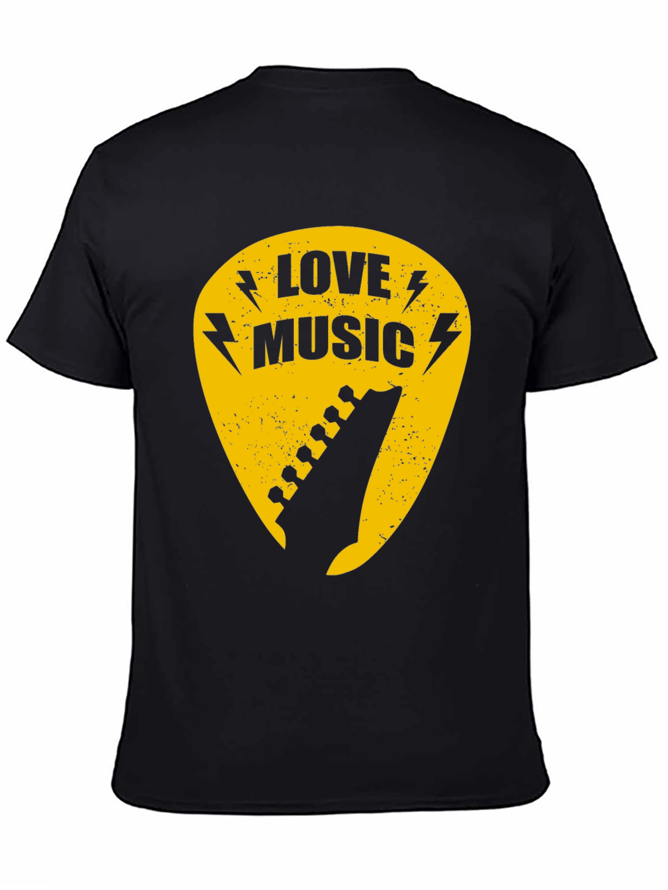 Love Music Guitar Pick Graphic Tee - Black