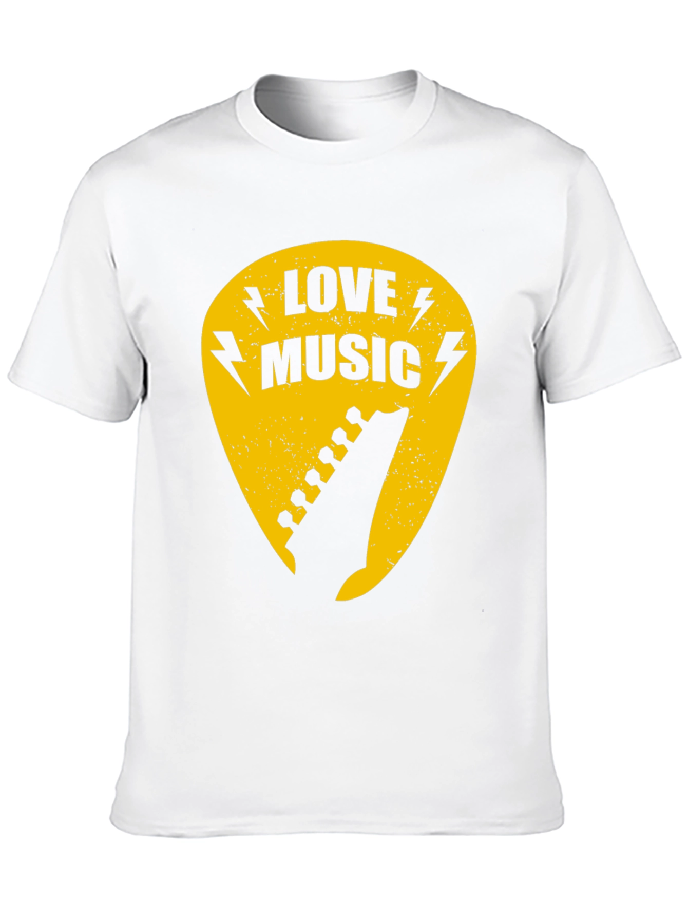 Love Music Guitar Pick Graphic Tee - Black