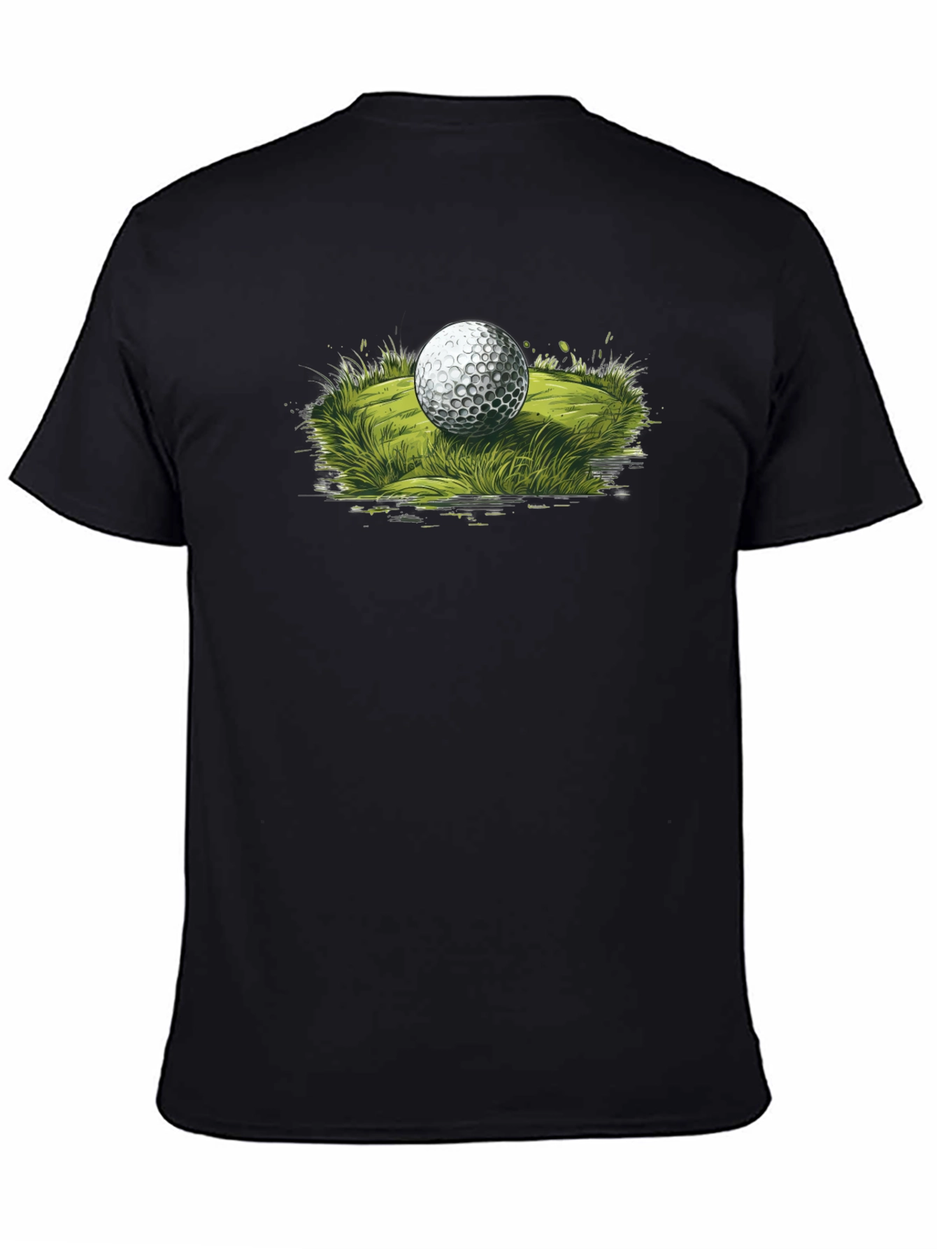 Golf Ball Graphic Tee - Black Casual T-Shirt
