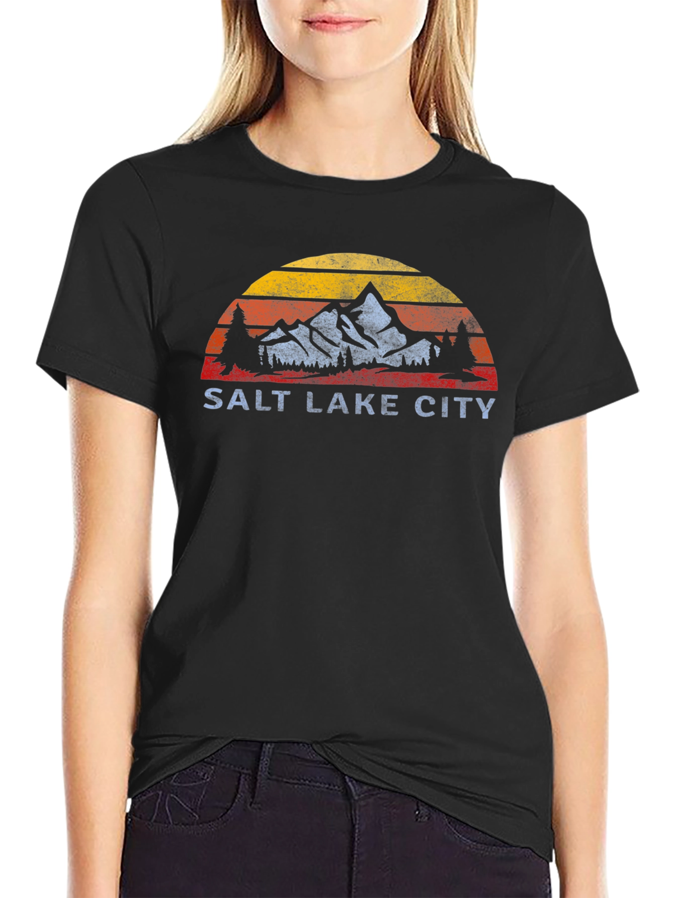 Salt Lake City Retro Mountain Graphic T-Shirt