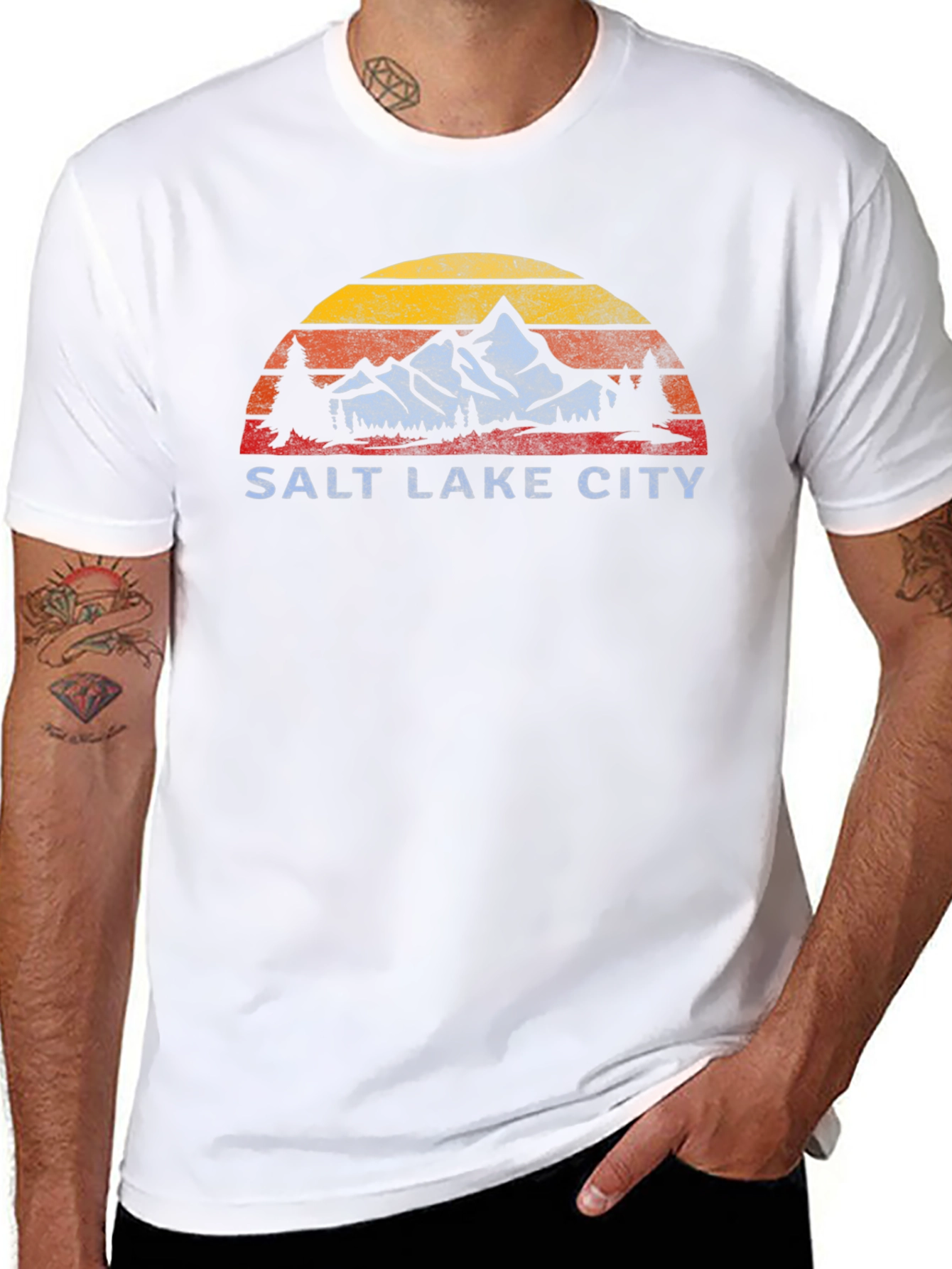 Salt Lake City Retro Mountain Graphic T-Shirt