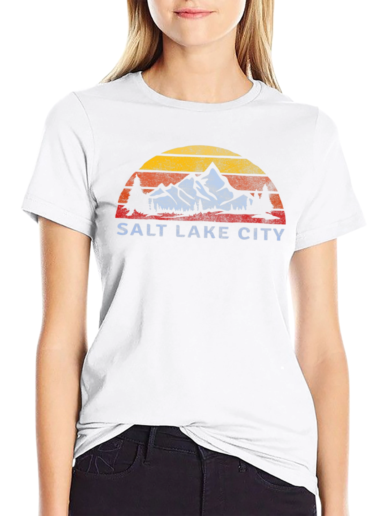 Salt Lake City Retro Mountain Graphic T-Shirt
