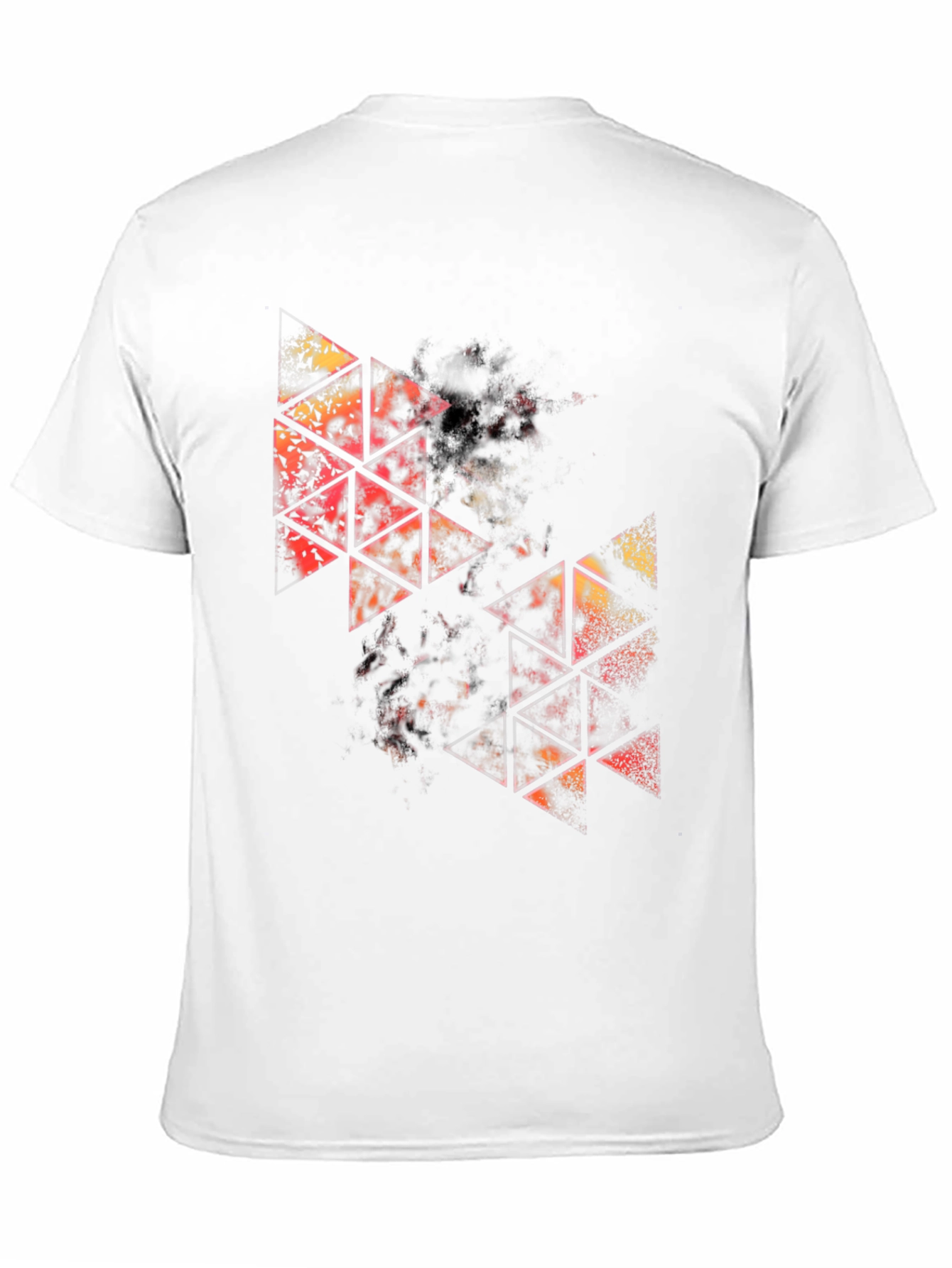 Abstract Geometric Triangle Graphic Black T-Shirt