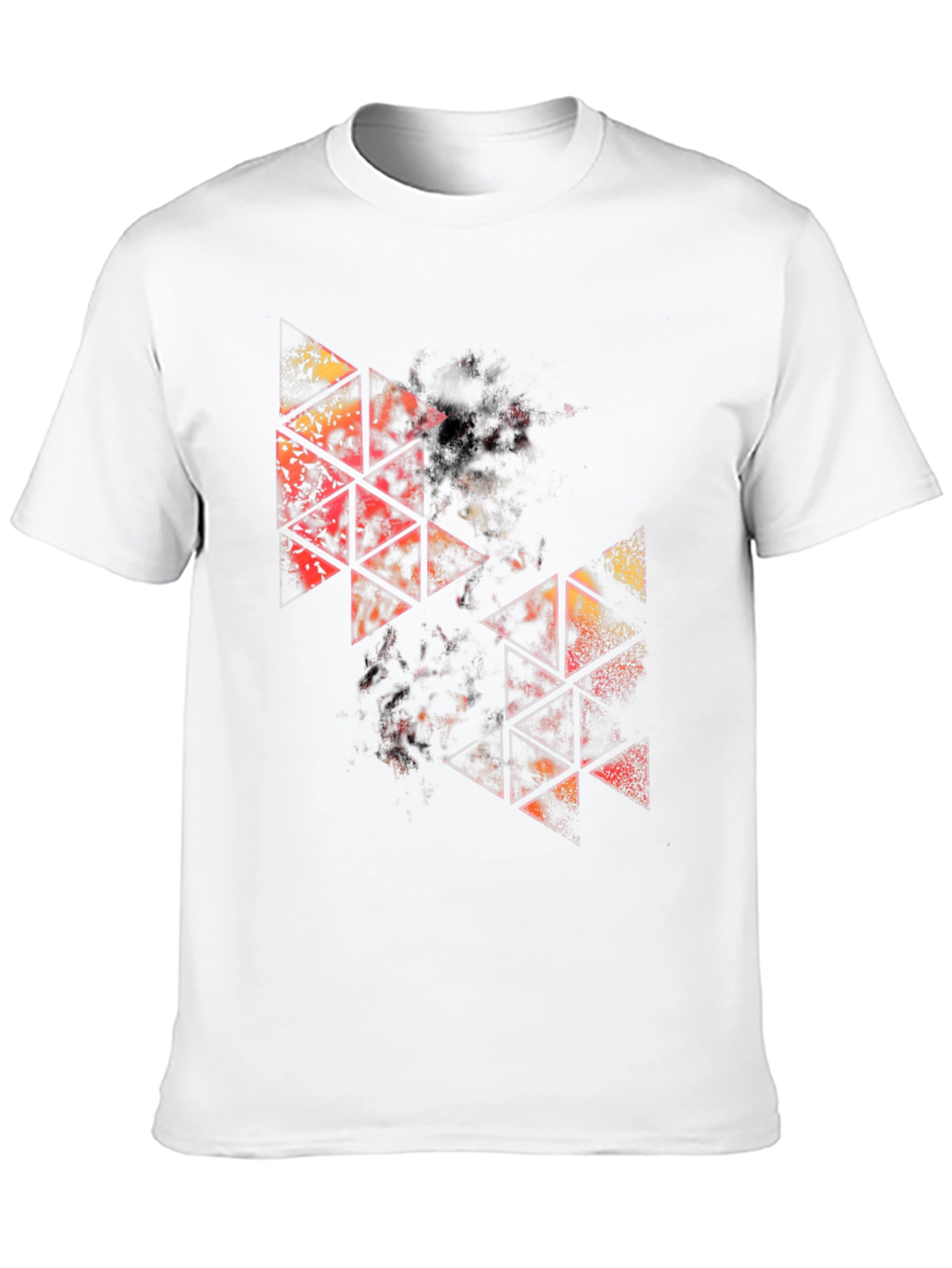 Abstract Geometric Triangle Graphic Black T-Shirt