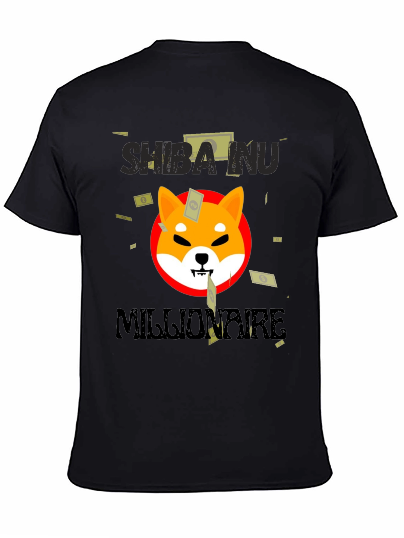 Shiba Inu Millionaire Black T-Shirt