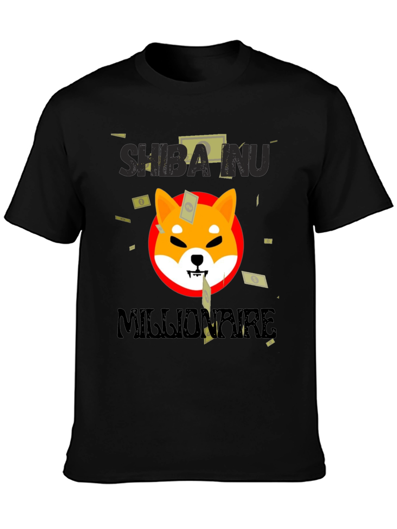 Shiba Inu Millionaire Black T-Shirt