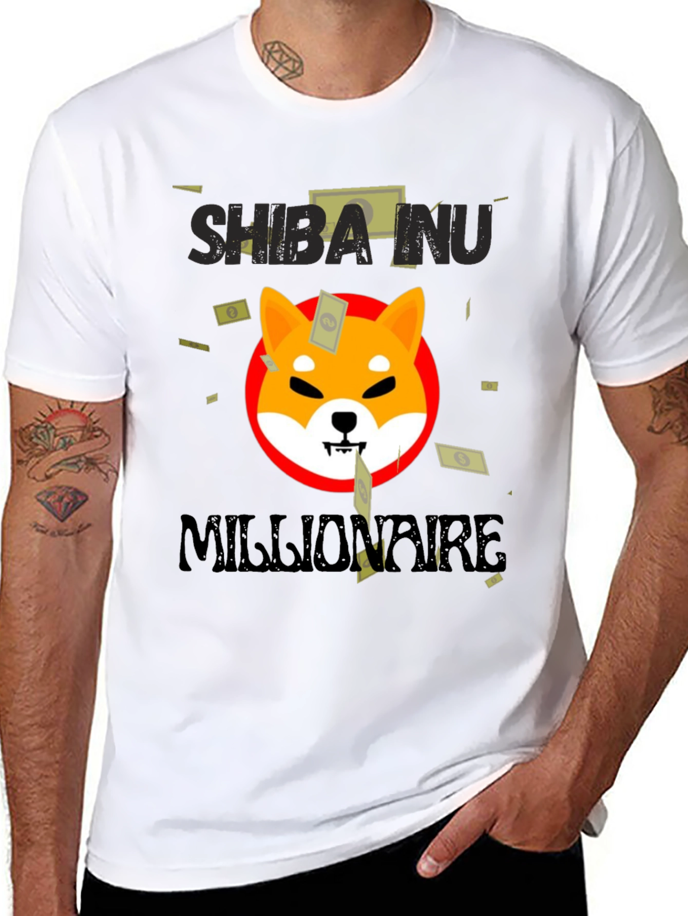 Shiba Inu Millionaire Black T-Shirt