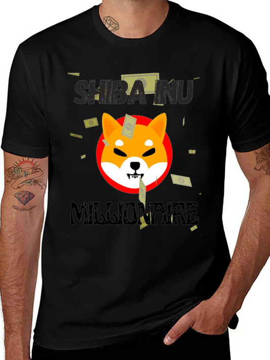 Shiba Inu Millionaire Black T-Shirt