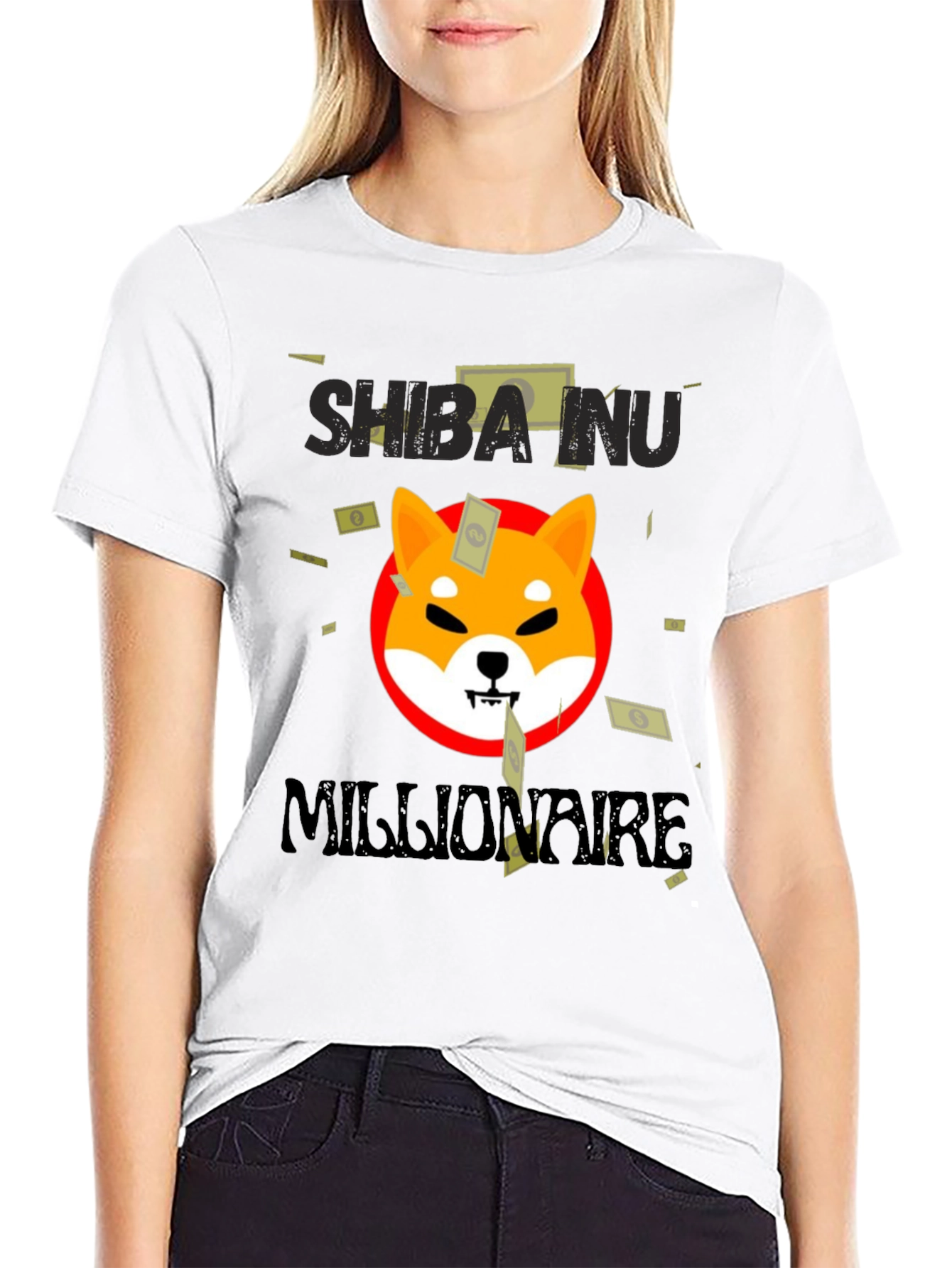 Shiba Inu Millionaire Black T-Shirt