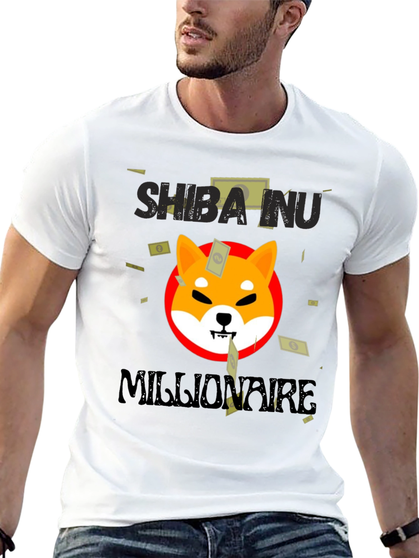 Shiba Inu Millionaire Black T-Shirt