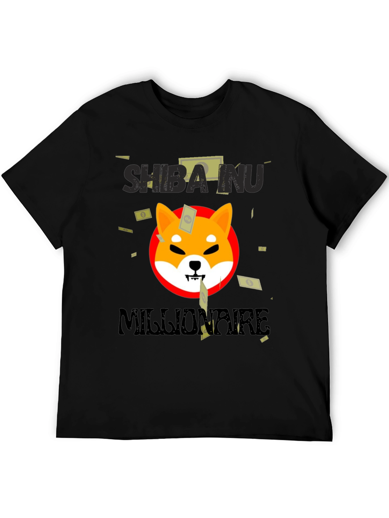 Shiba Inu Millionaire Black T-Shirt