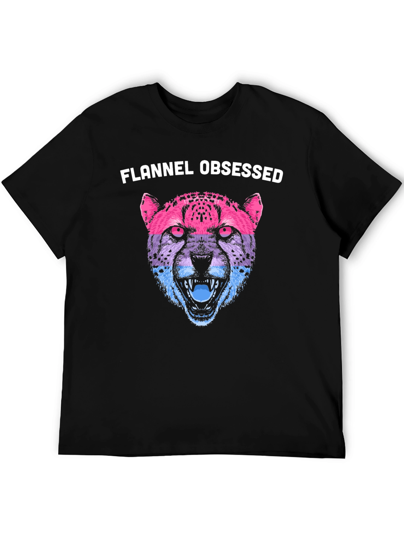 Flannel Obsessed Cheetah Graphic Tee
