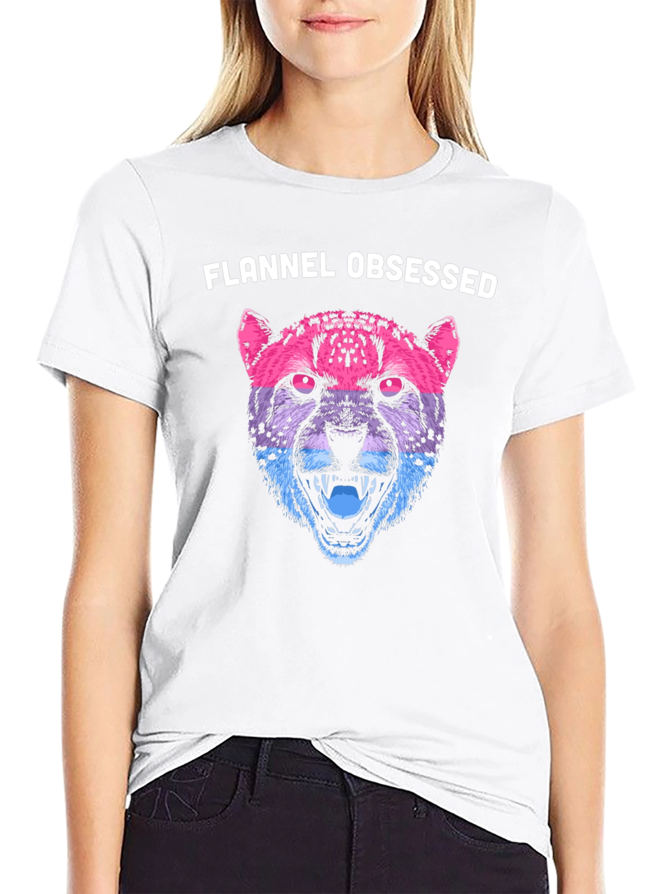 Flannel Obsessed Cheetah Graphic Tee