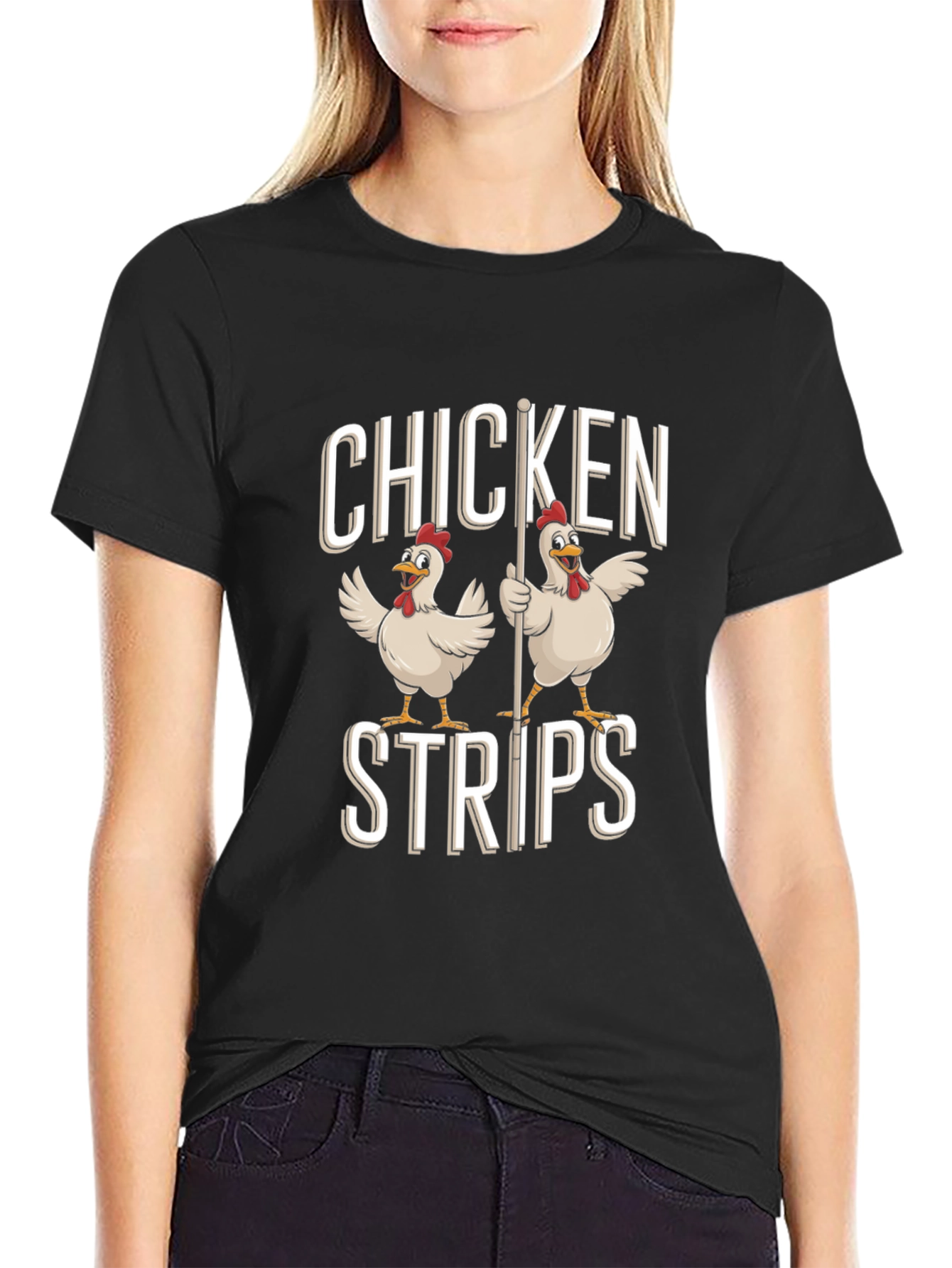 Funny Chicken Strips Graphic Tee