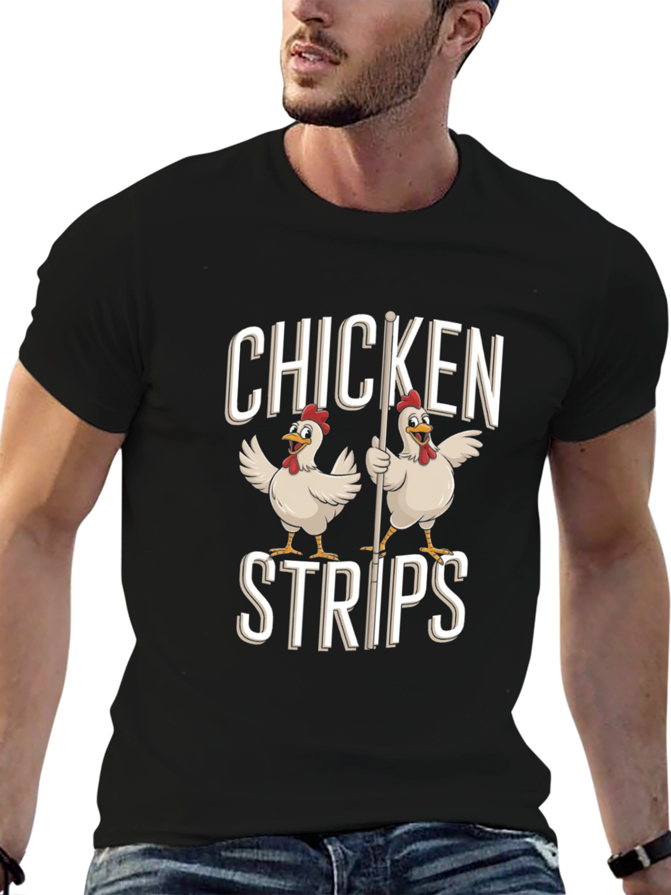 Funny Chicken Strips Graphic Tee