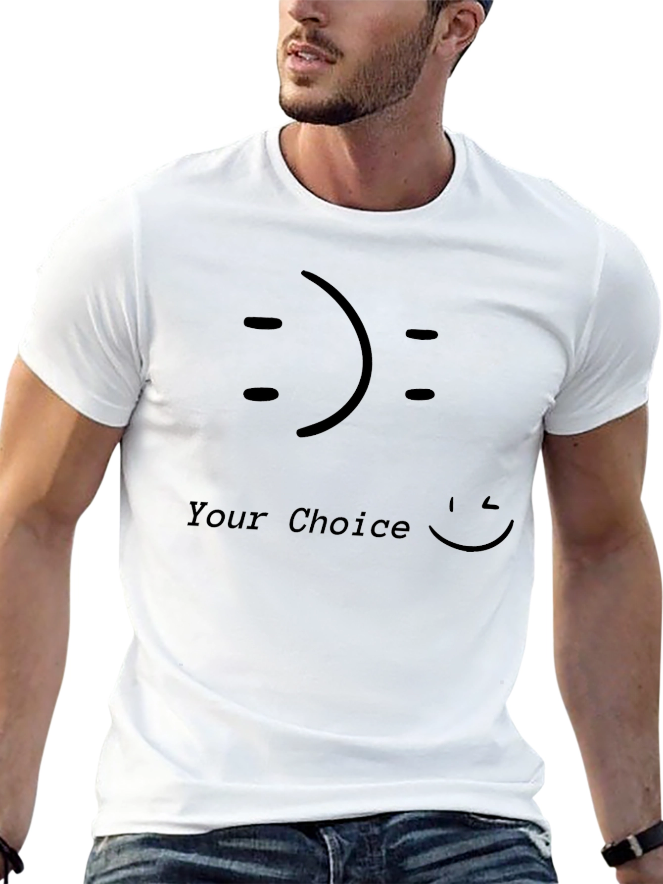 Choice Smiley Face Graphic T-Shirt