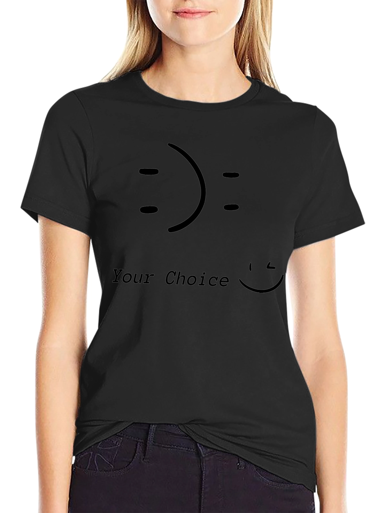Choice Smiley Face Graphic T-Shirt