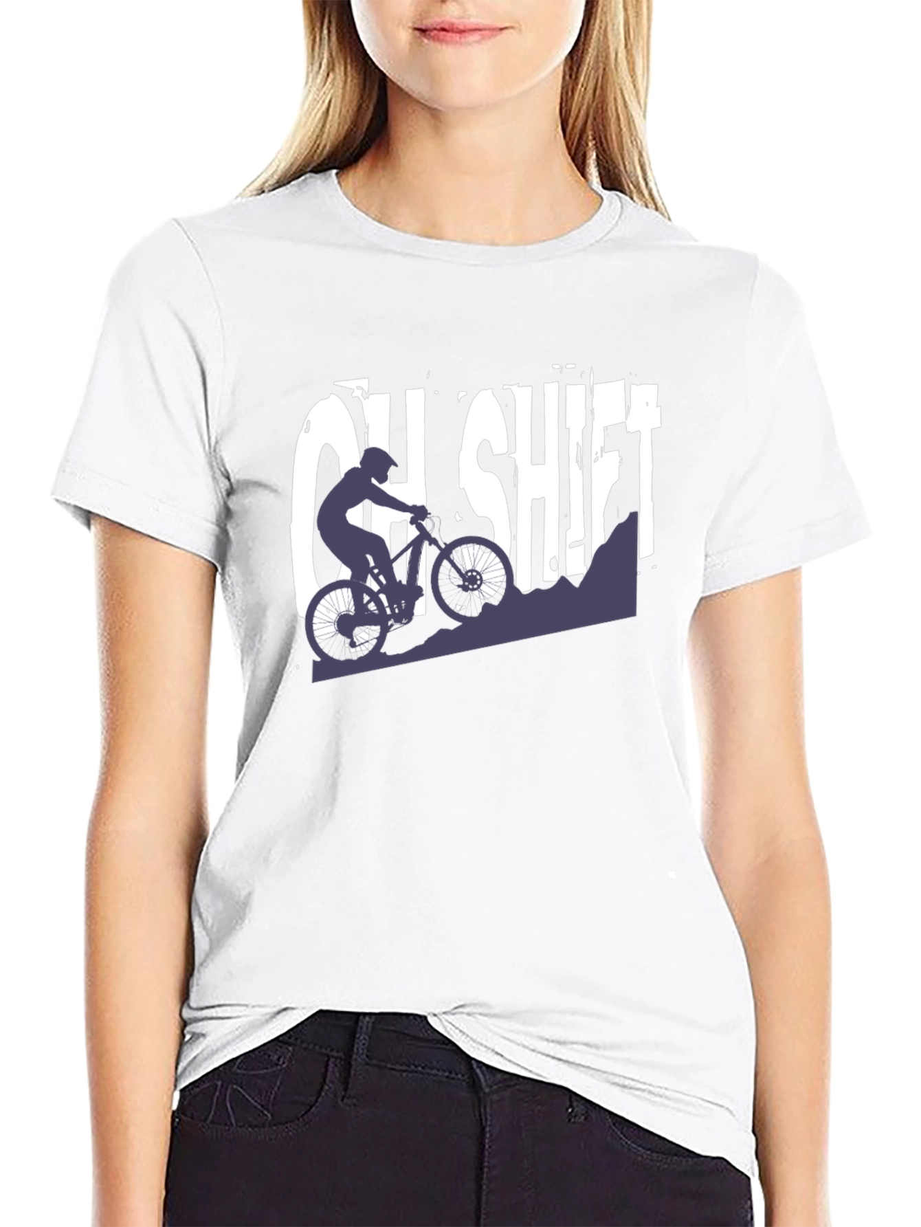 OH SHIFT Mountain Biking T-Shirt - Black