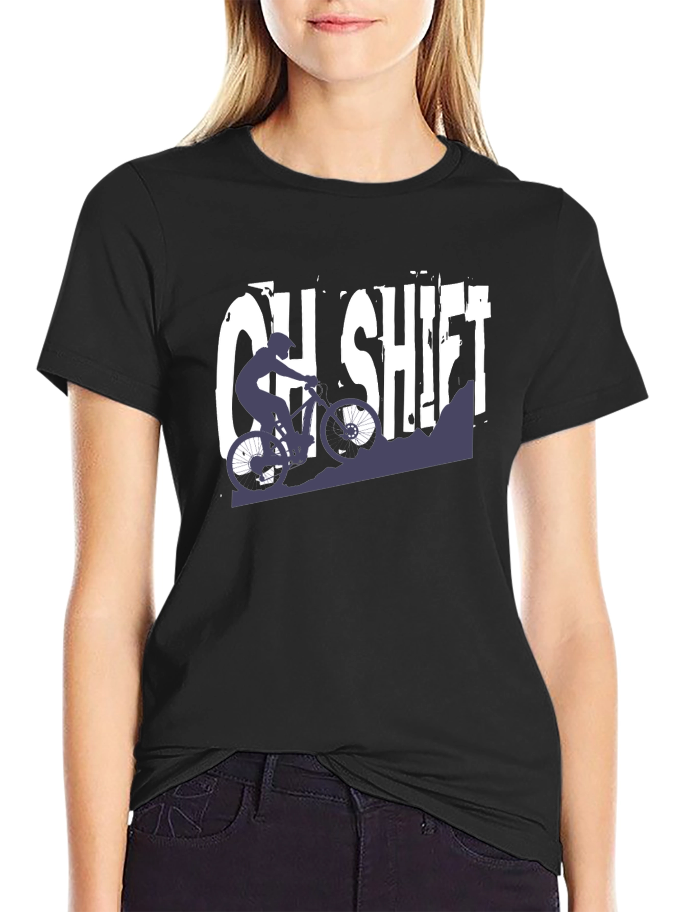 OH SHIFT Mountain Biking T-Shirt - Black