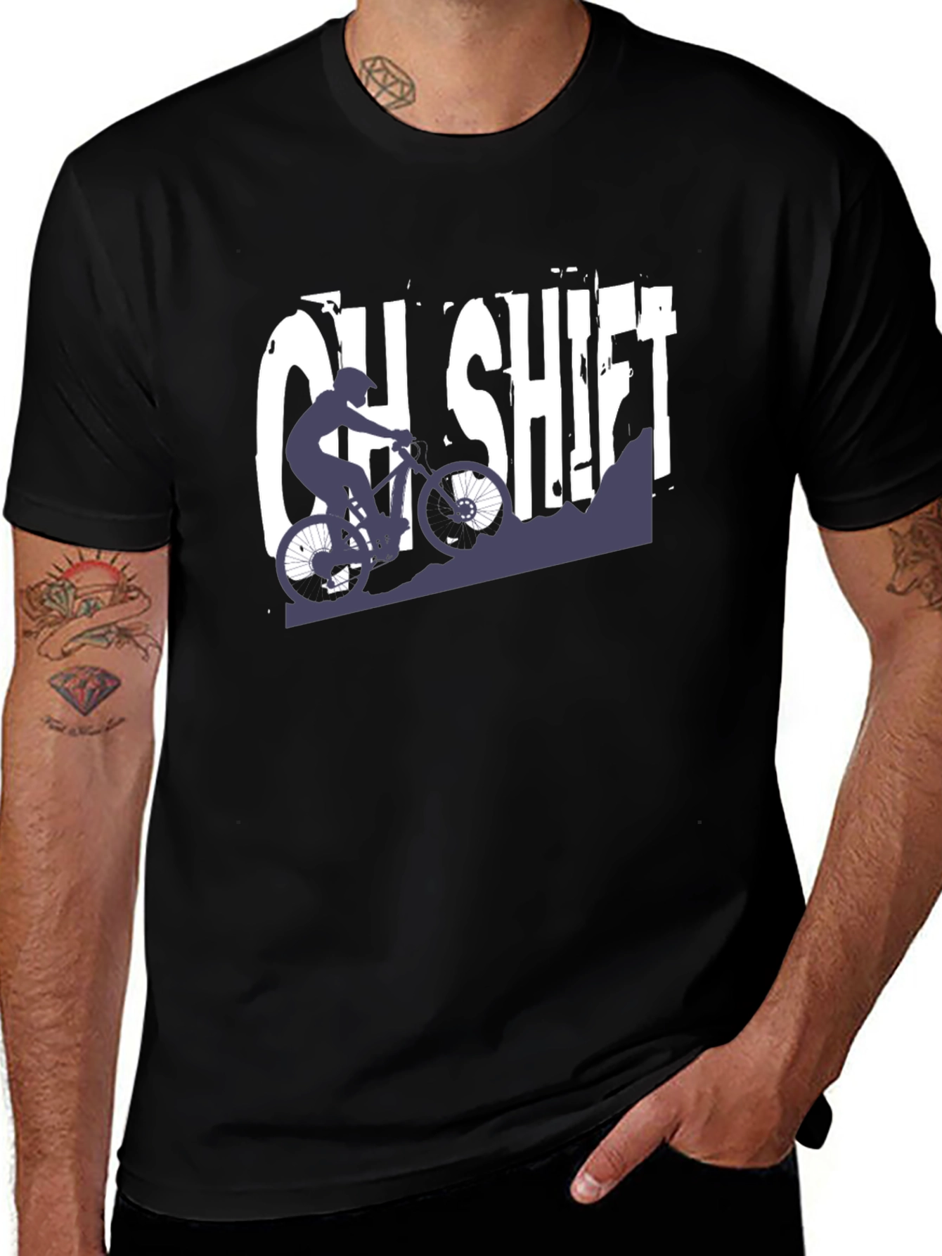 OH SHIFT Mountain Biking T-Shirt - Black